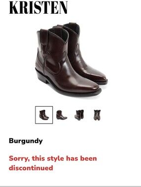 Fluevog Discontinued Ruth Kristen Ladies Deep Burgundy Leather Western Boots